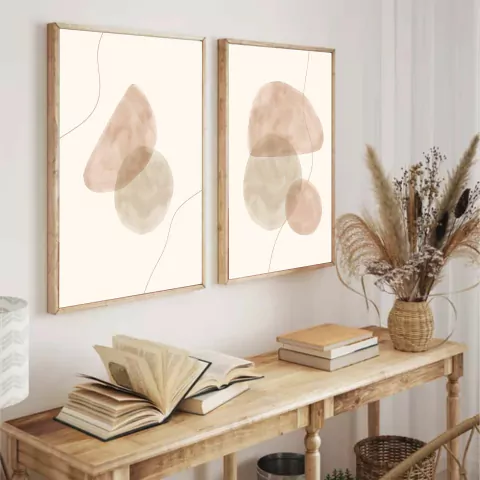 Quadros Duo Decorativo Sala Elementos Orgânicos