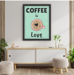 Quadro Decorativo Cozinha Café Coffee Coração