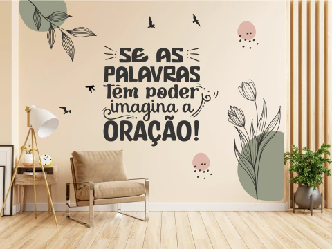 Adesivo para parede, não possui fundo Se as palavras tem poder imagina a Oração, separados BR16 - comprar online