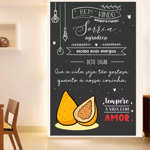 PAdesivo Lousa Papel Parede Decorativo Coxinha CX18
