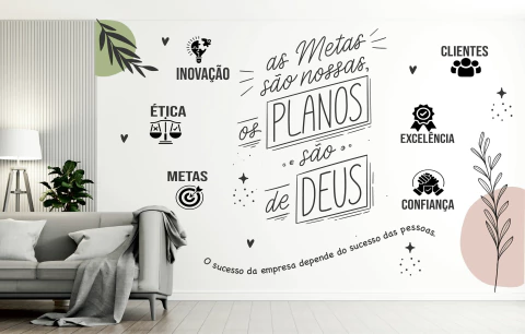 Papel de Parede Frases Motivacionais Escritório Inspiração Sucesso Empresarial BP91 - comprar online