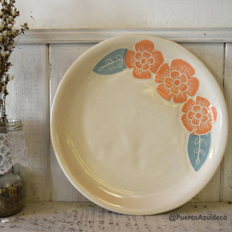 Set de 6 Platos Estilo Esgrafiado - comprar online