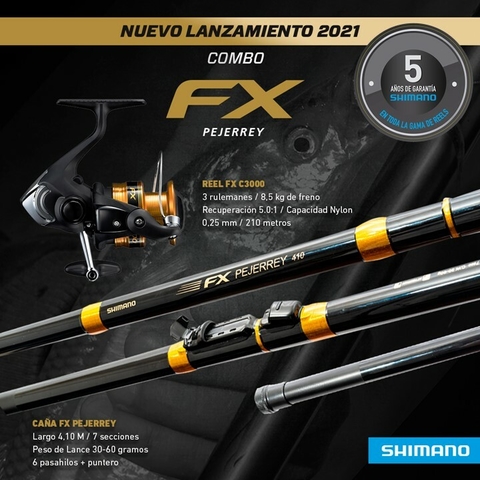 COMBO SHIMANO FX PEJERREY +FX C3000FC MALASIA DNA-CAP