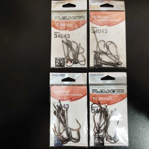 ANZUELO FLOUNDER PACK SERIE 34043 (OJAL) 4 BLISTER