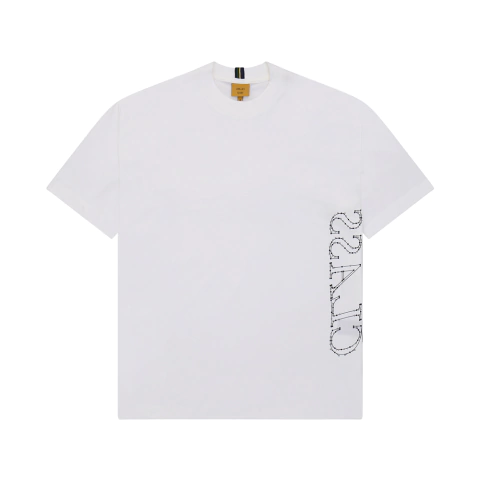 Camiseta masculina off white Class Inverso Blueprint com estampa vertical na lateral