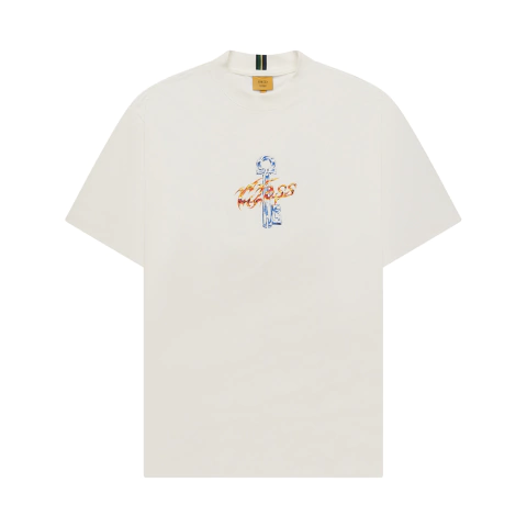 Camiseta Class Rpg Off-White masculina com estampa centralizada no peito e fundo branco.
