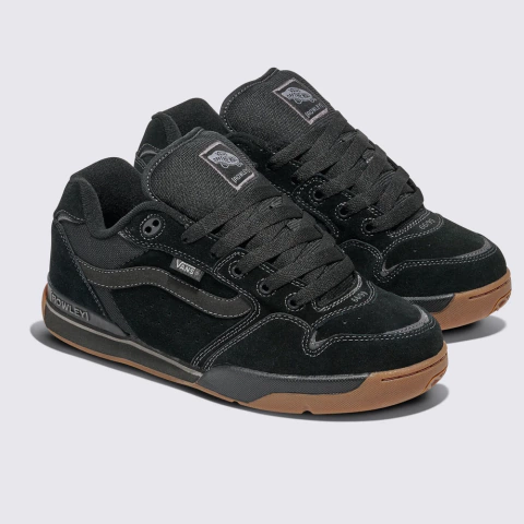 Tênis Vans Skate Rowley XLT Blackout Black em exibição.