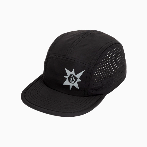 Boné Volcom Sense Black. Ajustável no strapback. Tamanho único. Logotipo Volcom na parte frontal. 5 panel.