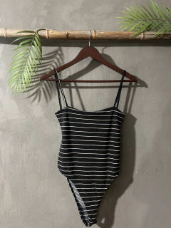 Body Rayado Negro rayas blancas