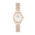 Relógio Feminino Mini Belle Bicolor Rosé Gold 24mm com pulseira de aço inoxidável em tons de rosé e prata e mostrador branco minimalista.