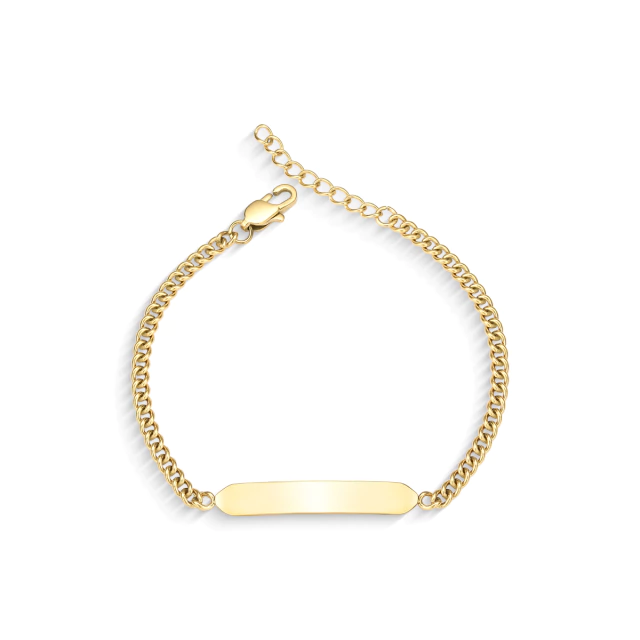 Pulseira Dourada Barra Lisa Personalizável