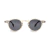 Champagne round Lume sunglasses with dark lenses.
