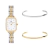 KIT Square Madison Diamond Bicolor Gold + Bracelete Dourado + Bracelete Prata + Caixa de Presente