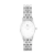 Women's Oval Silver Watch with a stainless steel band