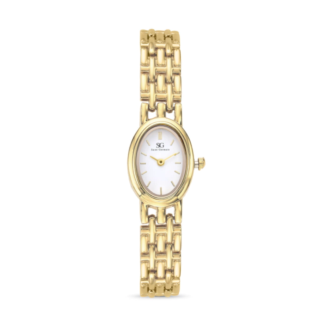 Relógio Feminino Pequeno Oval Mini Dourado