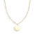 Customizable gold coin initial necklace with four coins