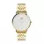 Reloj Madison dorado de 40 mm para mujer con correa de eslabones y esfera blanca.