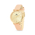 Relógio Feminino Céline Full Gold com Pulseira de Couro Rosada e Caixa Dourada - comprar online