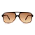 Óculos de sol clássico aviador marrom com armação estilizada e lentes degradê, modelo exclusivo da promoção compre 2 pague 1.
