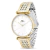 Relógio feminino Astoria bicolor dourado e prata 40mm com pulseira de aço inoxidável e mostrador minimalista da Saint Germain.
