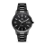Relógio masculino Belmont Date de metal preto com fundo preto, pulseira metálica e mostrador minimalista