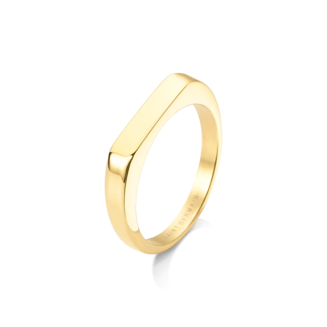 Anel Dourado Feminino Barra Minimalista Personalizável
