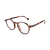 Óculos de grau masculino redondo Gaia Tortoise Giorno com armação marrom tartaruga.