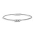 Pulseira de fio de aço inoxidável prata com três esferas e fecho magnético.