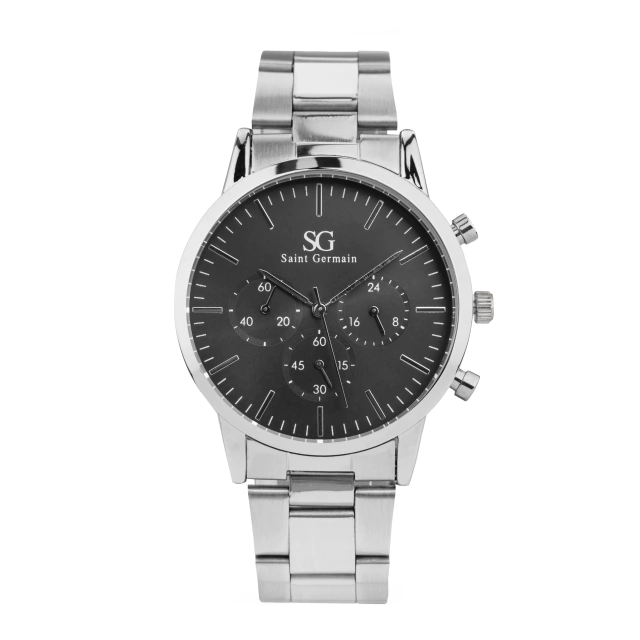 Relógio Masculino Chrono Black Silver 42 mm