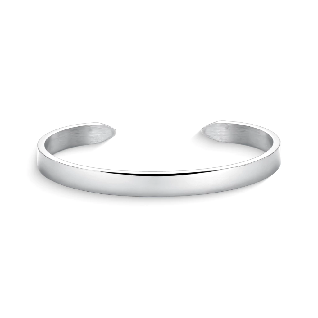 Bracelete Prata Liso Ajustável Minimalista