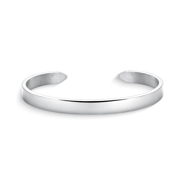 Bracelete Prata Liso Ajustável Minimalista