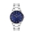 Relógio Masculino Pulseira Prata Fundo Azul Belmont Blue Silver 40mm