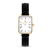 Relógio Quadrado Feminino Pulseira de Couro Square Romain Murray Dourado - comprar online