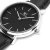 Women's black watch with leather strap and silver case, featuring minimalist design by Saint Germain.