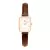 Square Bronx Rose Gold Women's Watch with brown leather strap