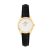 Mini Belle Murray Gold 24mm women's watch with black leather strap and gold-tone case