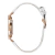 Image of Relógio Feminino Branco Pulseira De Couro Queens Rosé Gold 32mm