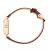 Side view of Square Bronx Rose Gold Women's Watch with brown leather strap