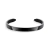 Bracelete preto liso ajustável minimalista masculino em metal, com design moderno e elegante.