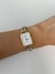 Reloj cuadrado Madison Diamond Bicolor dorado para mujer - tienda online
