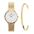 KIT Chelsea Gold 32mm + Bracelete Dourado + Caixa de Presente