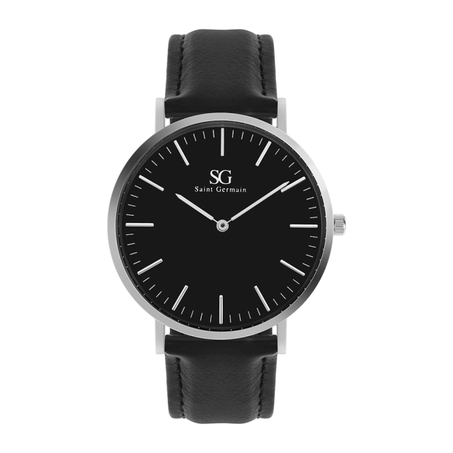 Relógio Masculino Preto Pulseira De Couro Murray Black Hill 40 mm