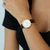 Relógio Feminino Preto Pulseira De Couro Murray Rosé Gold 32mm - comprar online
