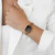 Woman wearing Women's Square Watch Nolita in Black Rose Gold