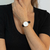 Relógio Feminino Preto Pulseira De Couro Murray Rosé Gold 32mm na internet