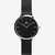 Relógio feminino com pulseira preta e mostrador preto, modelo Houston Silver 32mm.
