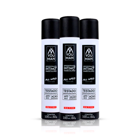 Kit com 3 desodorantes Íntimo masculino | spray | dermatologicamente testado | 100 ml cada - comprar online