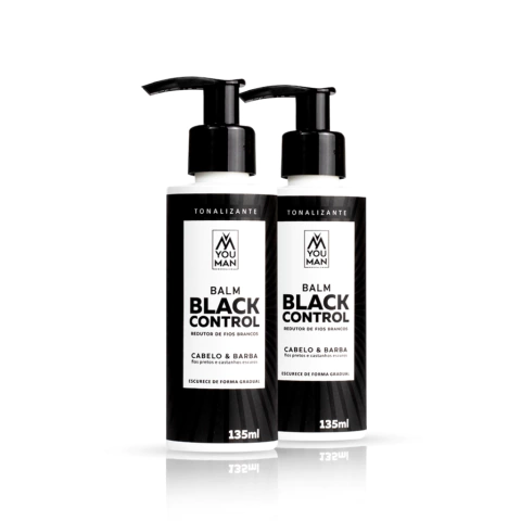 Kit 2 Balm Escurecedor Cabelo e Barba Black Control