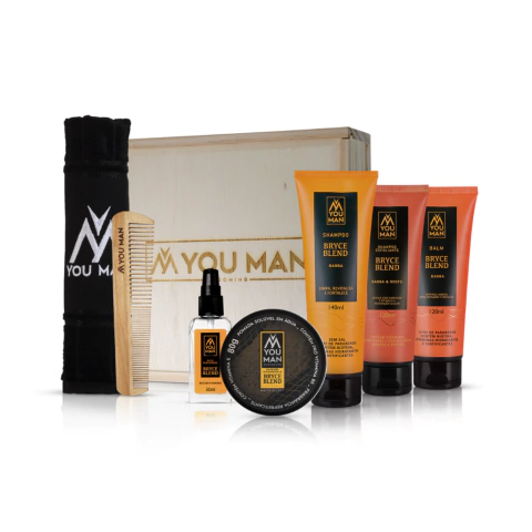 Kit You Man Bryce Blend 7 itens: shampoo, esfoliante, balm, óleo, pomada, pente, toalha - comprar online