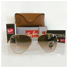 Óculos de Sol Ray Ban Aviador Armação Dourado Lentes Marrom Degradê - comprar online